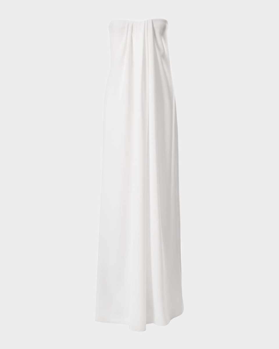 Draped-Front Strapless Gown